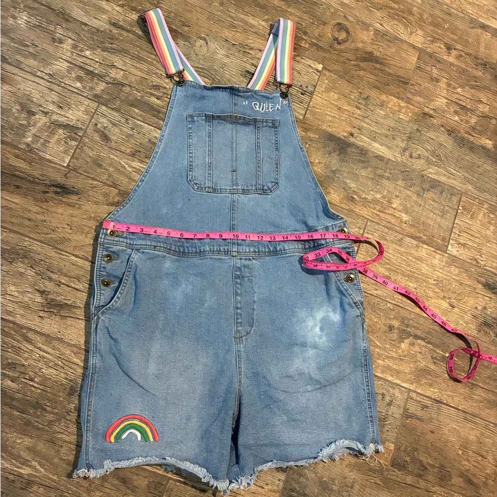 Denim Overalls with Rainbow Straps - Picture 4 of 5